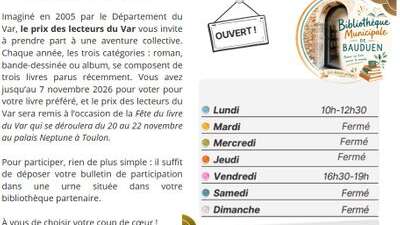 Le prix des lecteurs du Var