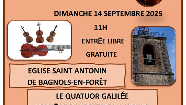 37ème Festival de Quatuors à cordes du Pays de Fayence Concert en Aparté à Bagnols-en-Forêt