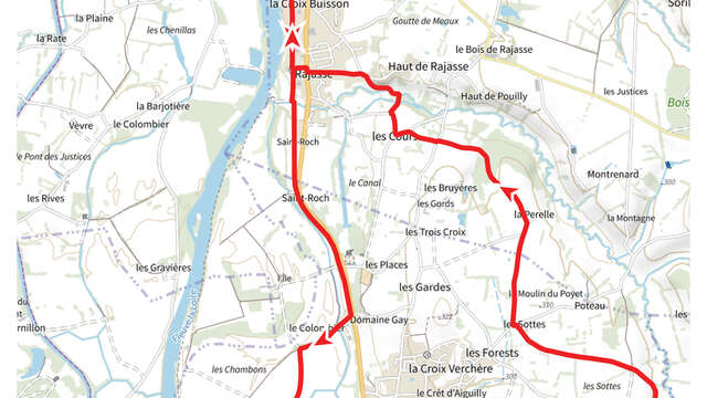 Itinéraire VTT : circuit 5 rouge, base Briennon