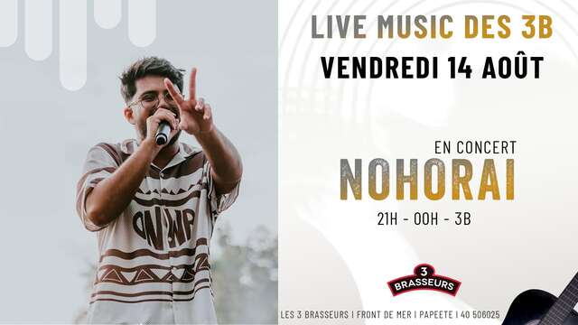 Nohorai en concert au 3 Brasseurs Tahiti
