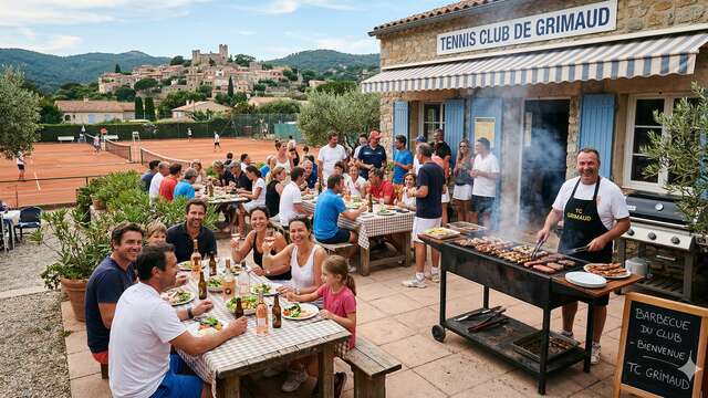 Barbecue convivial au tennis de Grimaud