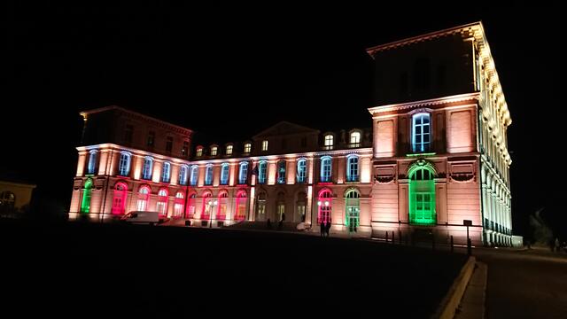Façade illuminée