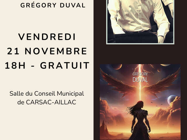 Rencontre – Dédicace avec Grégory Duval