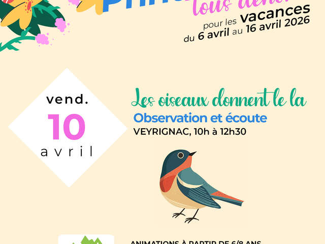 Les Printanières 2026 - Les oiseaux donnent le "la" ! Observation et écoute