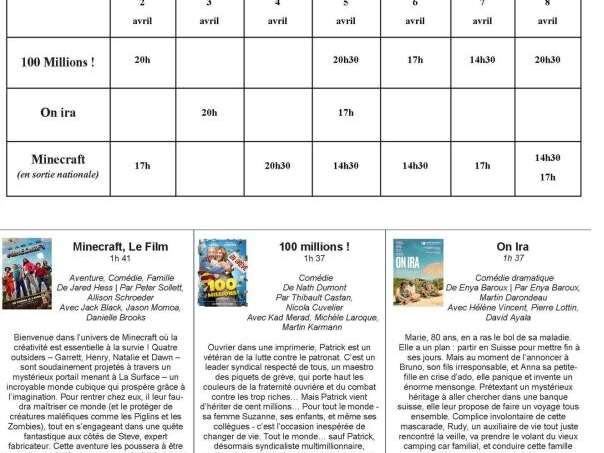 CINÉMA LE RIO - FILMS DE LA SEMAINE