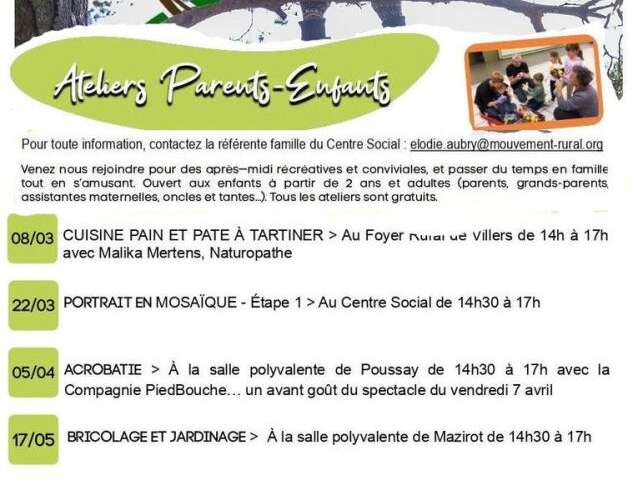 ATELIERS PARENTS ENFANTS : BRICOLAGE ET JARDINAGE