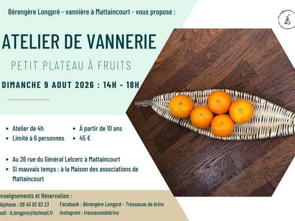 Stage de Vannerie - Petit plateau à fruit spécial débutant
