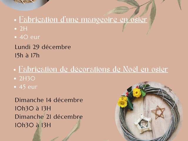 Fabrication de décorations de Noël en osier