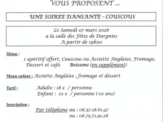 Soirée dansante - couscous