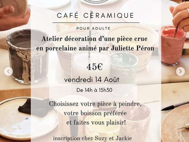 CAFÉ CÉRAMIQUE pour adultes chez Suzy & Jackie