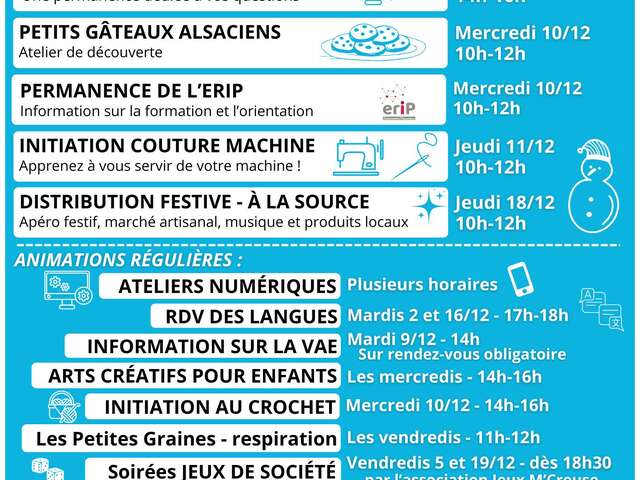 Programme du Mois de décembre au Chai