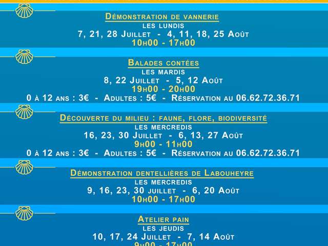 Animations juillet Aout 2025