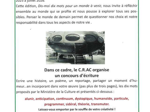 CRAC : Dis-moi dix mots pour un monde à venir