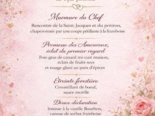 Menu de la Saint-Valentin : Restaurant Le Mainsat