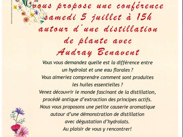 CONFÉRENCE - Distillation de plante avec Audray BENAVENT