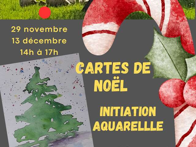 Peindre à la ferme : Cartes de Noël - Initiation aquarelle