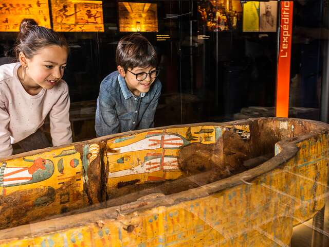 Graines de Moutards, visite jeu : le mystère de la momie, Musée Champollion à Figeac