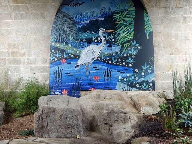 Le Jardin du Héron, peinture murale d'Alain Thomas