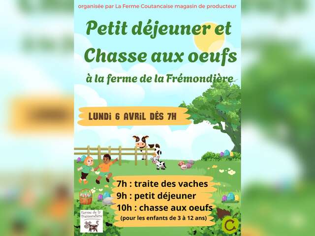 Pâques de la Ferme Coutançaise : traite, petit déjeuner et chasse aux œufs