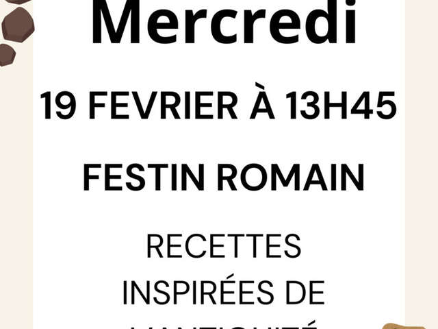 Atelier du Mercredi : festin romain