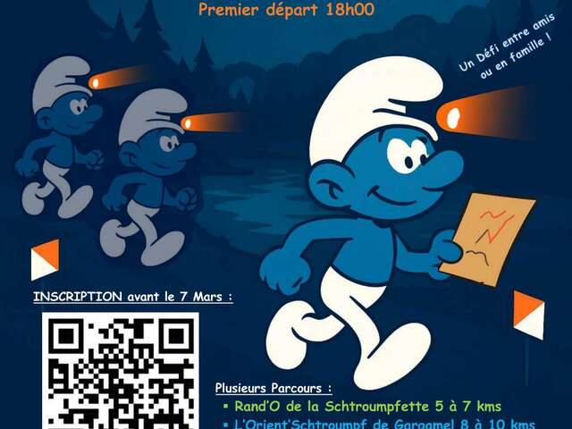 La course d'orientation des Schtroumpfs en nocturne