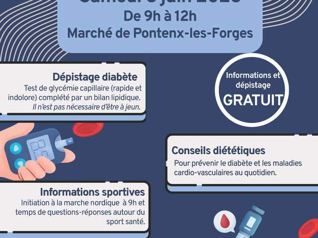 Dépistage gratuit du diabète et infos sur l'alimentation et le sport