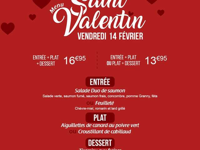 Menu de Saint-Valentin au Crescendo