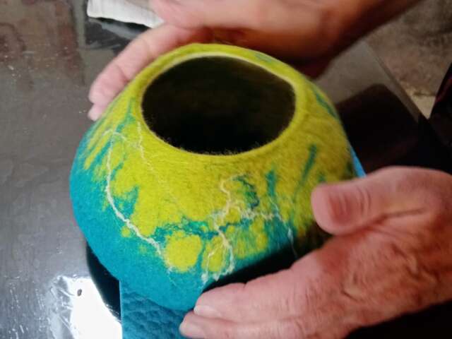 Atelier de laine feutrée : le vide-poches