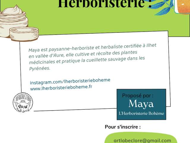 Atelier Herboristerie - Association ArtLab Eclore