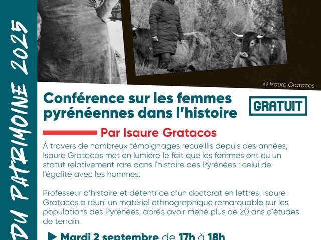 Conférence sur les femmes pyrénéennes dans l’histoire par Isaure Gratacos