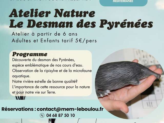 ATELIER NATURE LE DESMAN DES PYRÉNÉES
