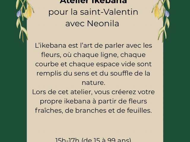 Saint-Valentin : Atelier Ikebana avec Neonila