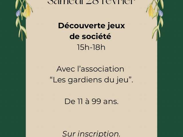 Découverte jeux de société