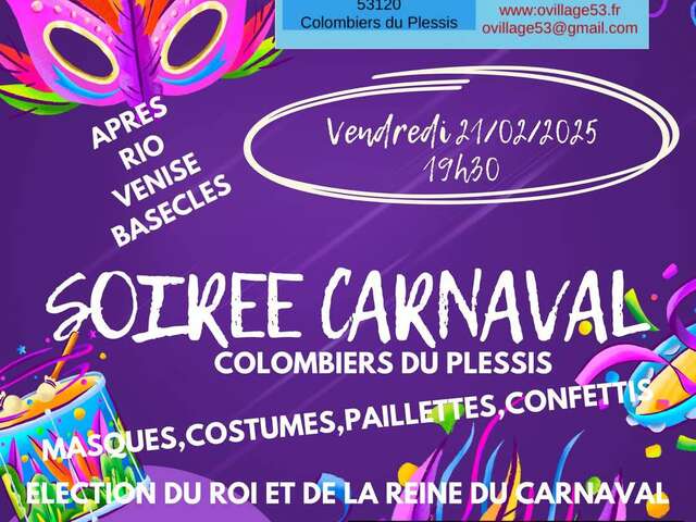 Soirée Carnaval - Ô Village à Colombiers-du-Plessis