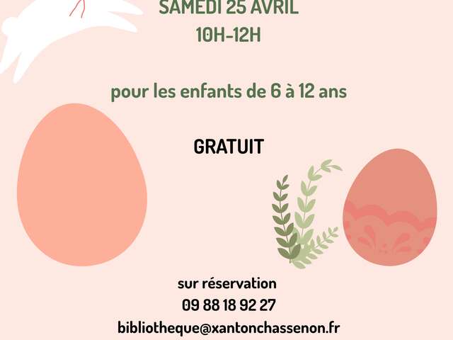 Atelier bricolages de Pâques