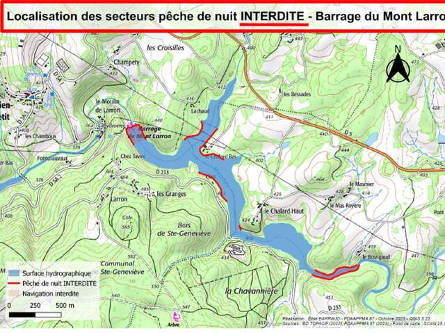 Parcours Pêche à la Carpe de Nuit