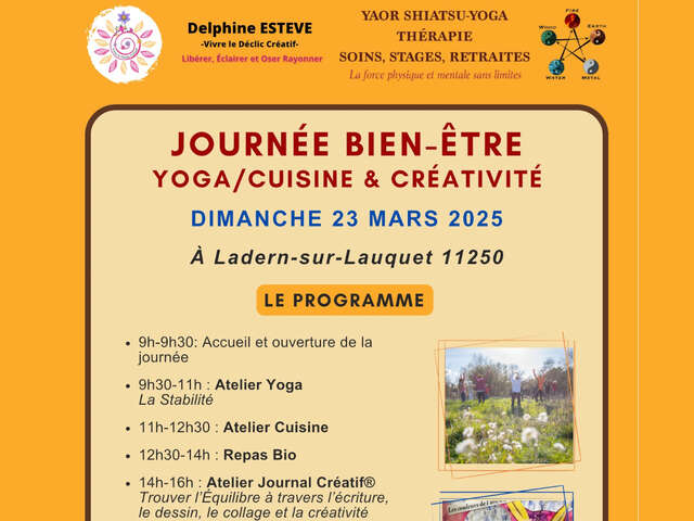 JOURNÉE BIEN-ÊTRE YOGA, CUISINE & CRÉATIVITÉ