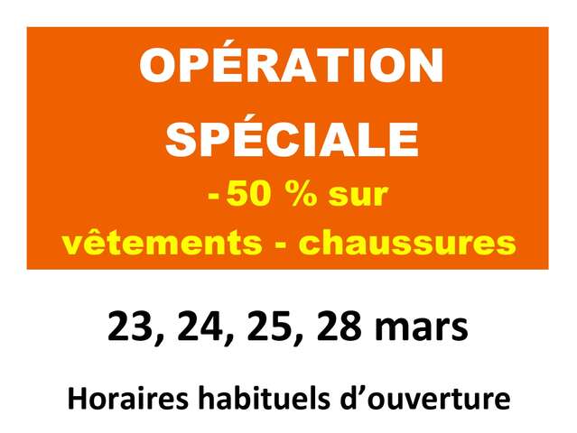 Croix Rouge française: Opération spéciale - 50% sur vêtements et chaussures