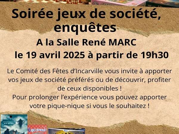 Soirée jeux de société et enquêtes