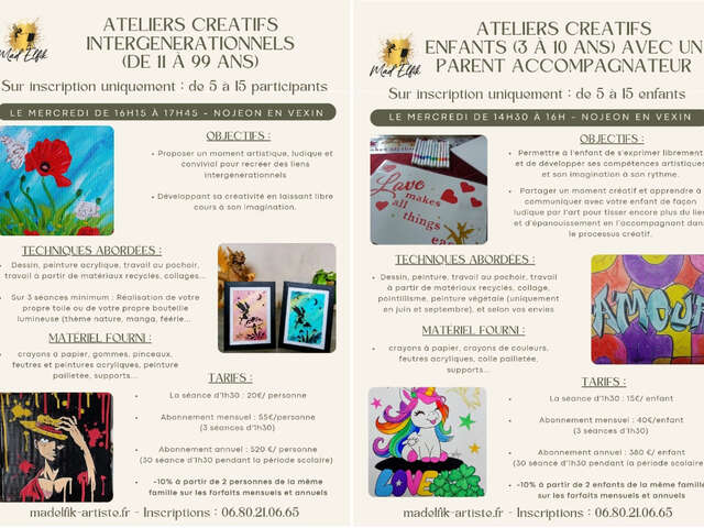 Ateliers créatifs enfants