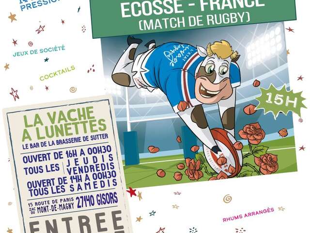 Projection du match de rugby Écosse-France