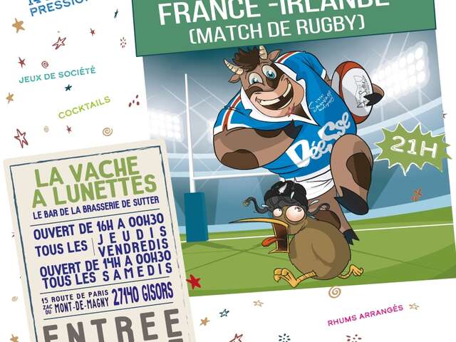 Projection du match de rugby France-Irlande