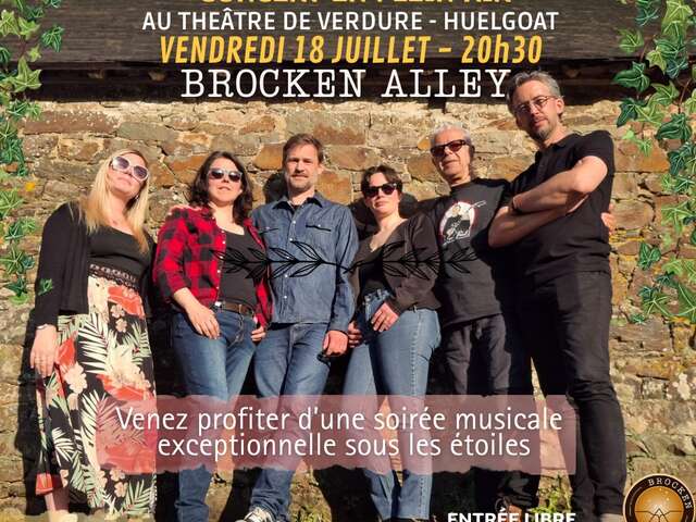 Concert du Groupe "Broken Alley" au théàtre de verdure à Huelgoat.