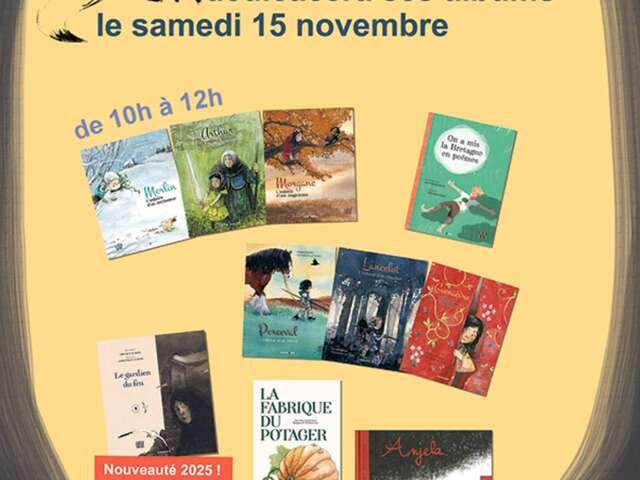 Séance de dédicace de Christelle Le Guen à la Médiathèque de Berrien.