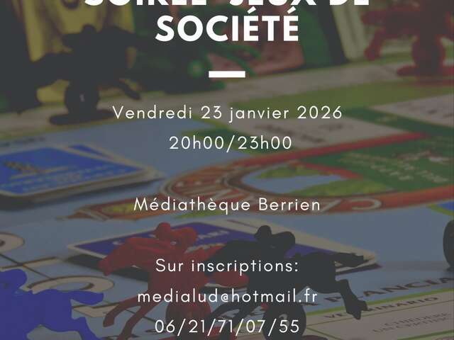 Soirée Jeux de Société à la médiathèque de Berrien.