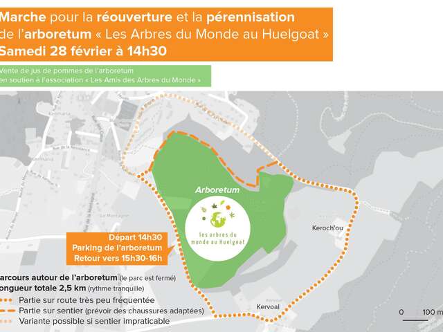 Marche pour la réouverture et la pérennisation de l'Arboretum "Les Arbres du Monde" au Huelgoat.