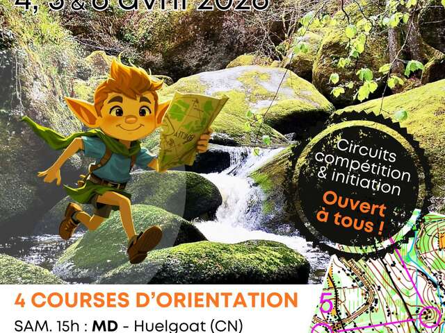 Courses d'Orientation à Huelgoat et Berrien.