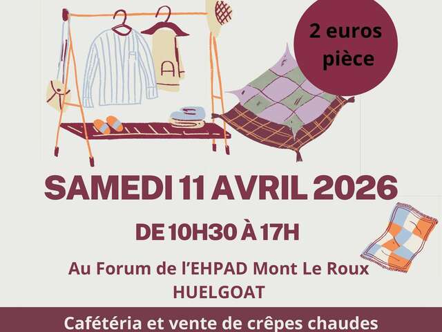 Braderie Vêtements d'Occasion à l'EHPAD Mont Le Roux à Huelgoat.