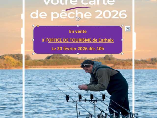 Carte de Pêche "journée, semaine,annuelle" en vente !!!