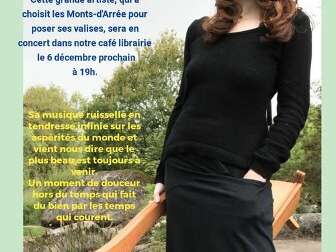 Concert de harpe au café-librairie Sur la Route à Huelgoat